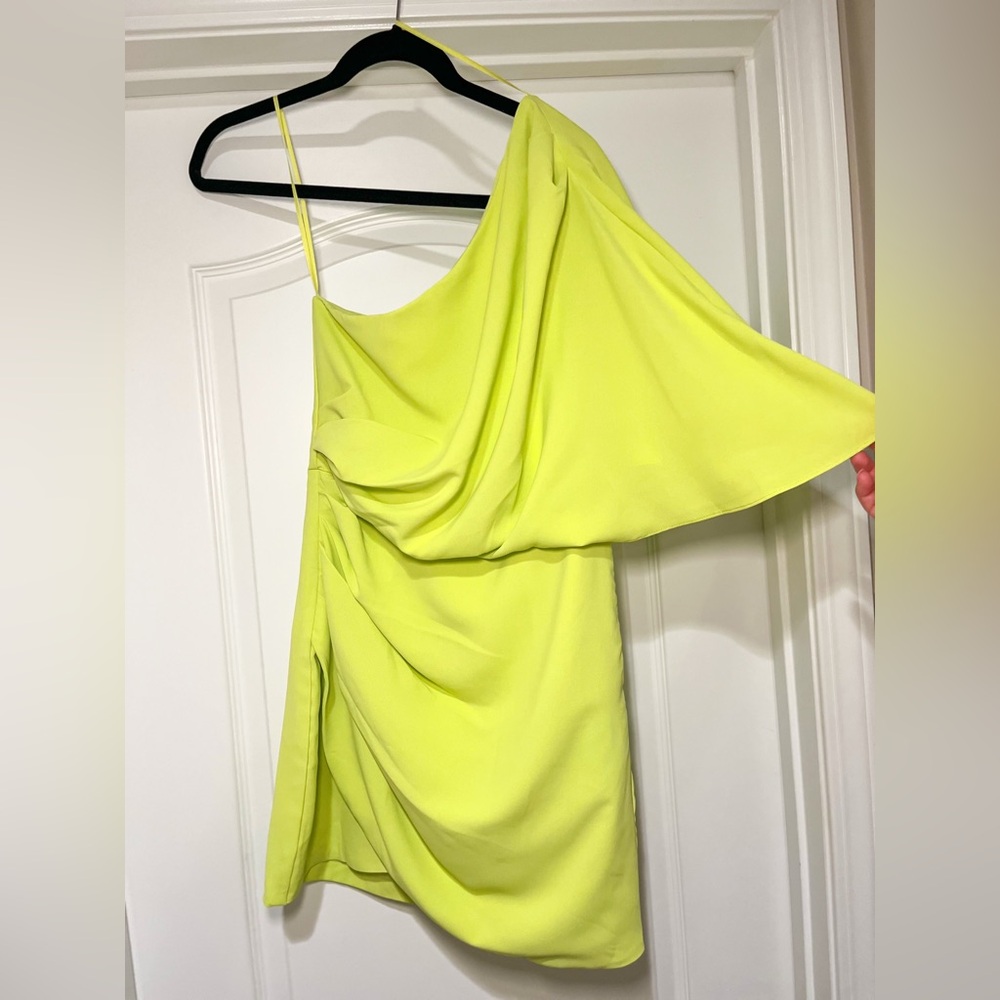 Lime Green One-Shoulder Dress